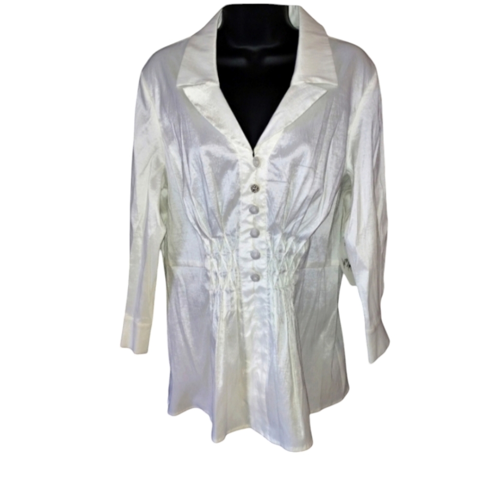Chetta B Evening NWT blouse, rhinestone buttons still wrapped